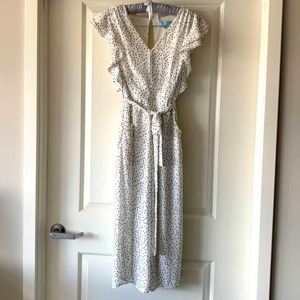 Beautiful white black polkadot jumpsuit